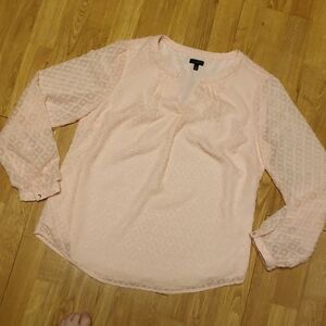 Talbots textured peach blouse sz medium